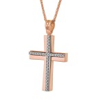 Σταυρός Γυναικείος Ροζ Χρυσός